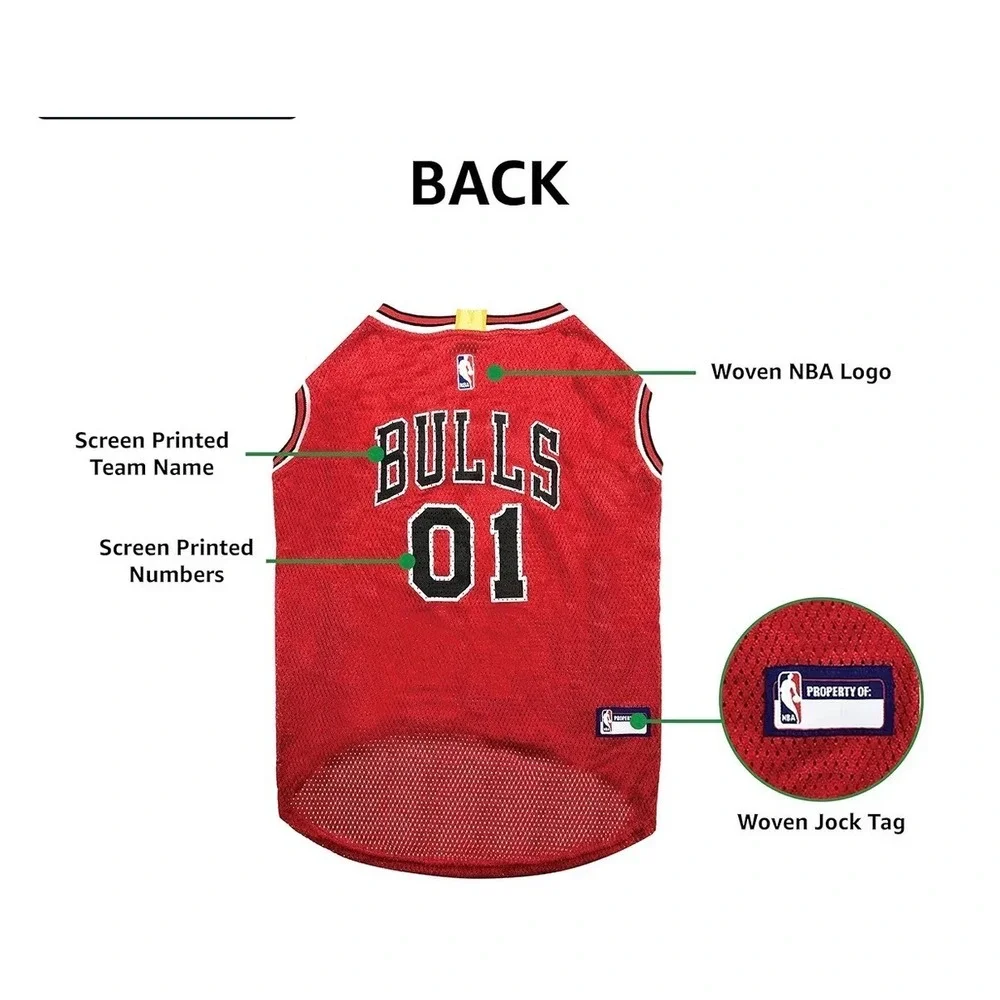 Pets First Chicago Bulls NBA Pet Jersey Small Red Basketball Dog Shirt NWT